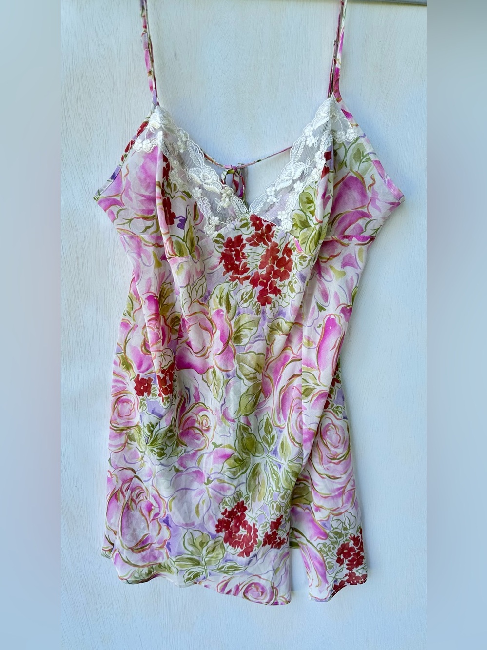 *Y2K VICTORIA’S SECRET* WHIMSY FLORAL CHEMISE SLIP DRESS* SIZE LARGE*